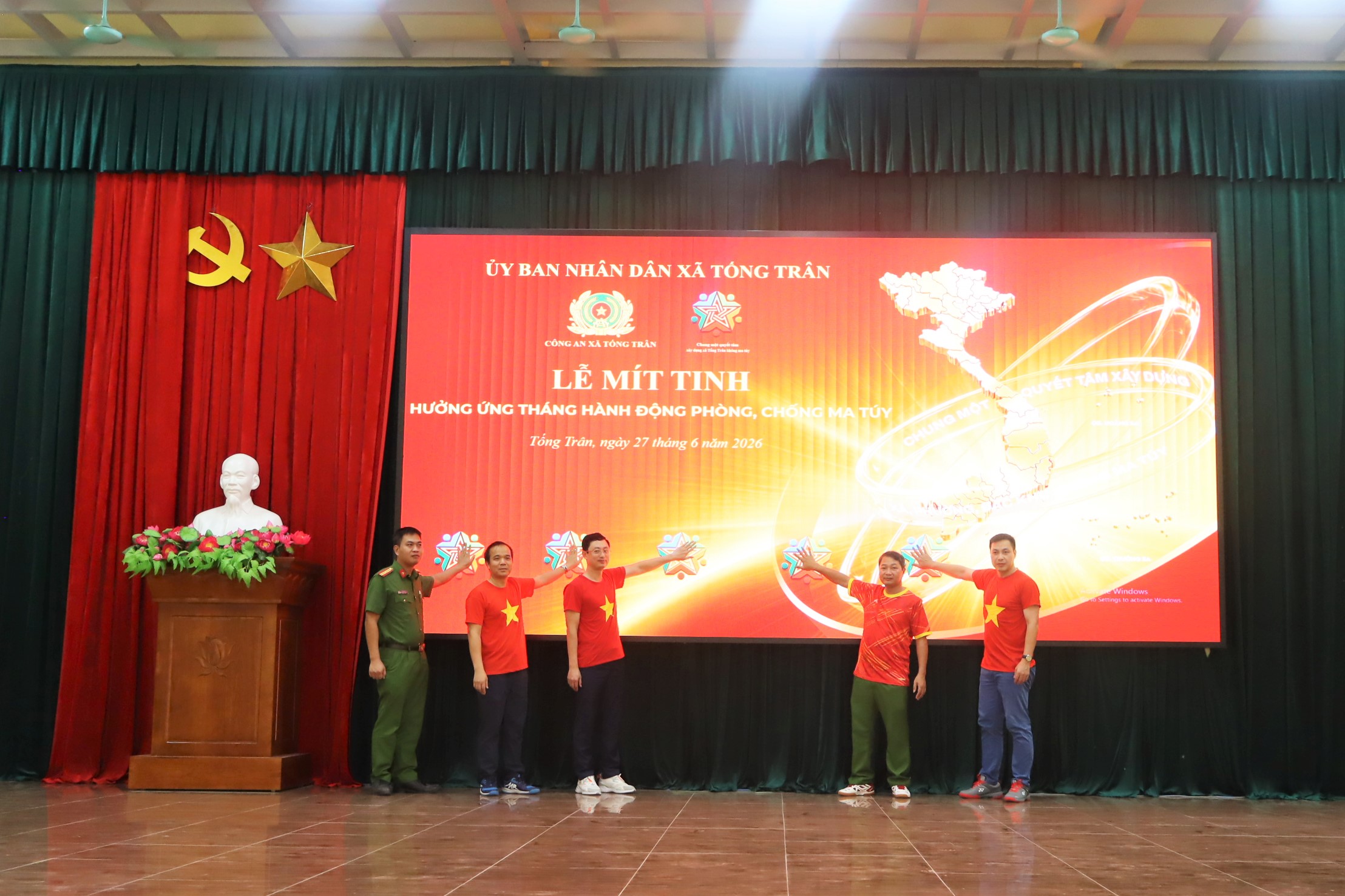 XÃ TỐNG TRÂN TỔ CHỨC LỄ MÍT TINH HƯỞNG ỨNG THÁNG HÀNH ĐỘNG PHÒNG, CHỐNG MA TÚY NĂM 2026
