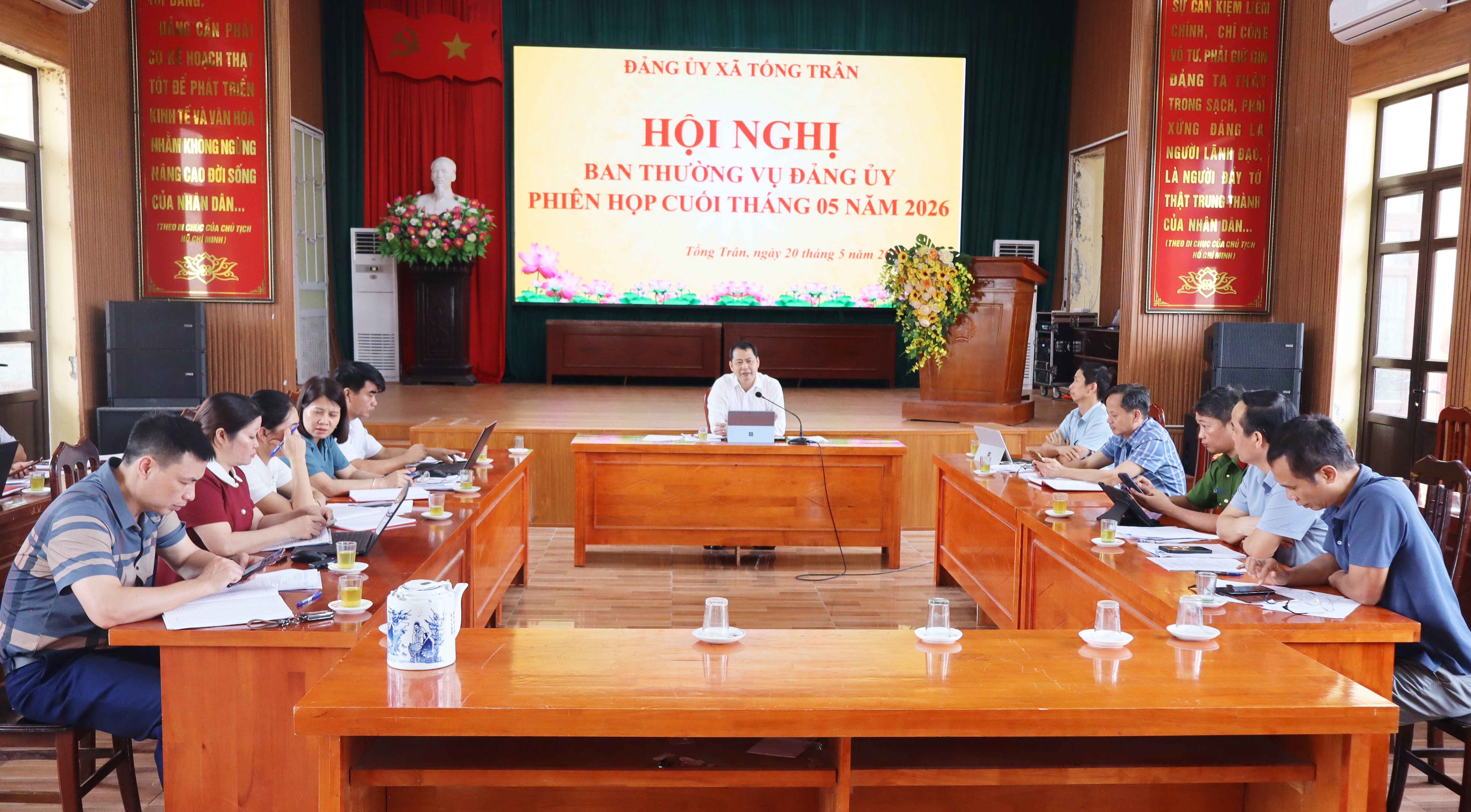 ĐẢNG ỦY XÃ TỐNG TRÂN TỔ CHỨC HỘI NGHỊ THƯỜNG TRỰC, BAN THƯỜNG VỤ ĐẢNG ỦY PHIÊN HỌP CUỐI THÁNG 5 NĂM 2026