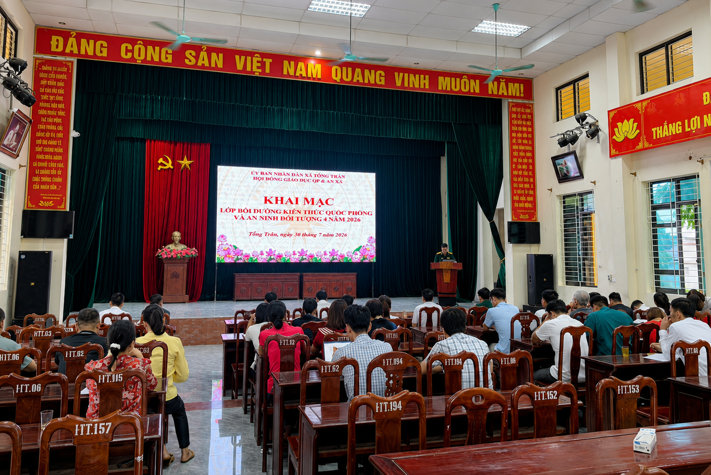 XÃ TỐNG TRÂN KHAI MẠC LỚP BỒI DƯỠNG KIẾN THỨC QUỐC PHÒNG VÀ AN NINH ĐỐI TƯỢNG 4 NĂM 2026