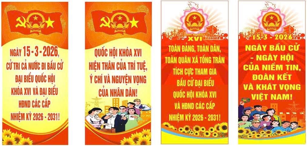 Nhiệt liệt chào mừng ngày bầu cử đại biểu Quốc hội khóa XVI và đại biểu HĐND các cấp nhiệm kỳ 2026-2031  .
