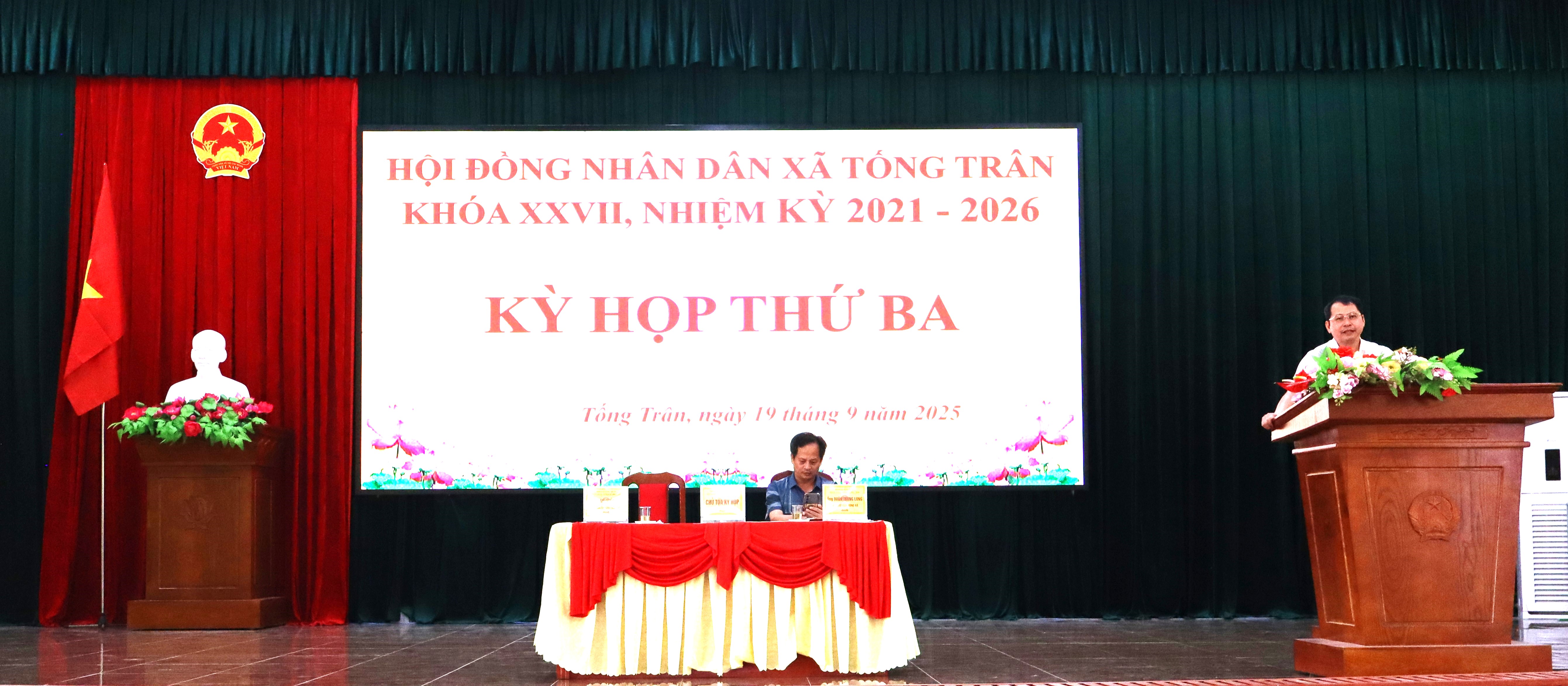 KỲ HỌP THỨ 3 HỘI ĐỒNG NHÂN DÂN XÃ TỐNG TRÂN KHÓA XXVII, NHIỆM KỲ 2021 - 2026