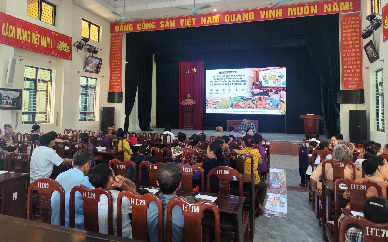 Hội Nông dân xã Tống Trân tập huấn thúc đẩy quảng bá, nâng cao nhận diện sản phẩm nông sản đặc sản, chủ lực