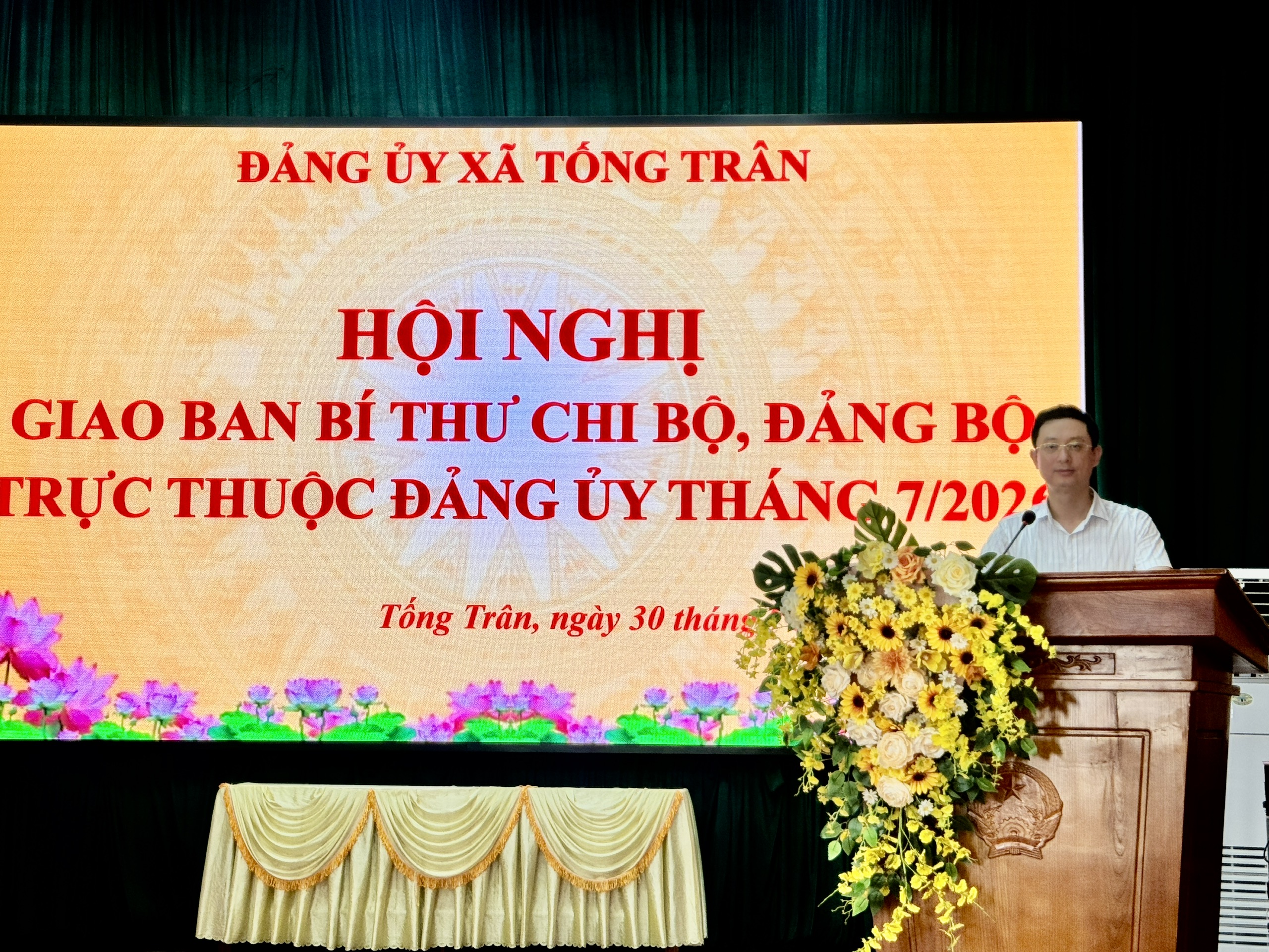 Đảng ủy xã Tống Trân tổ chức Hội nghị giao ban tháng 7 năm 2026
