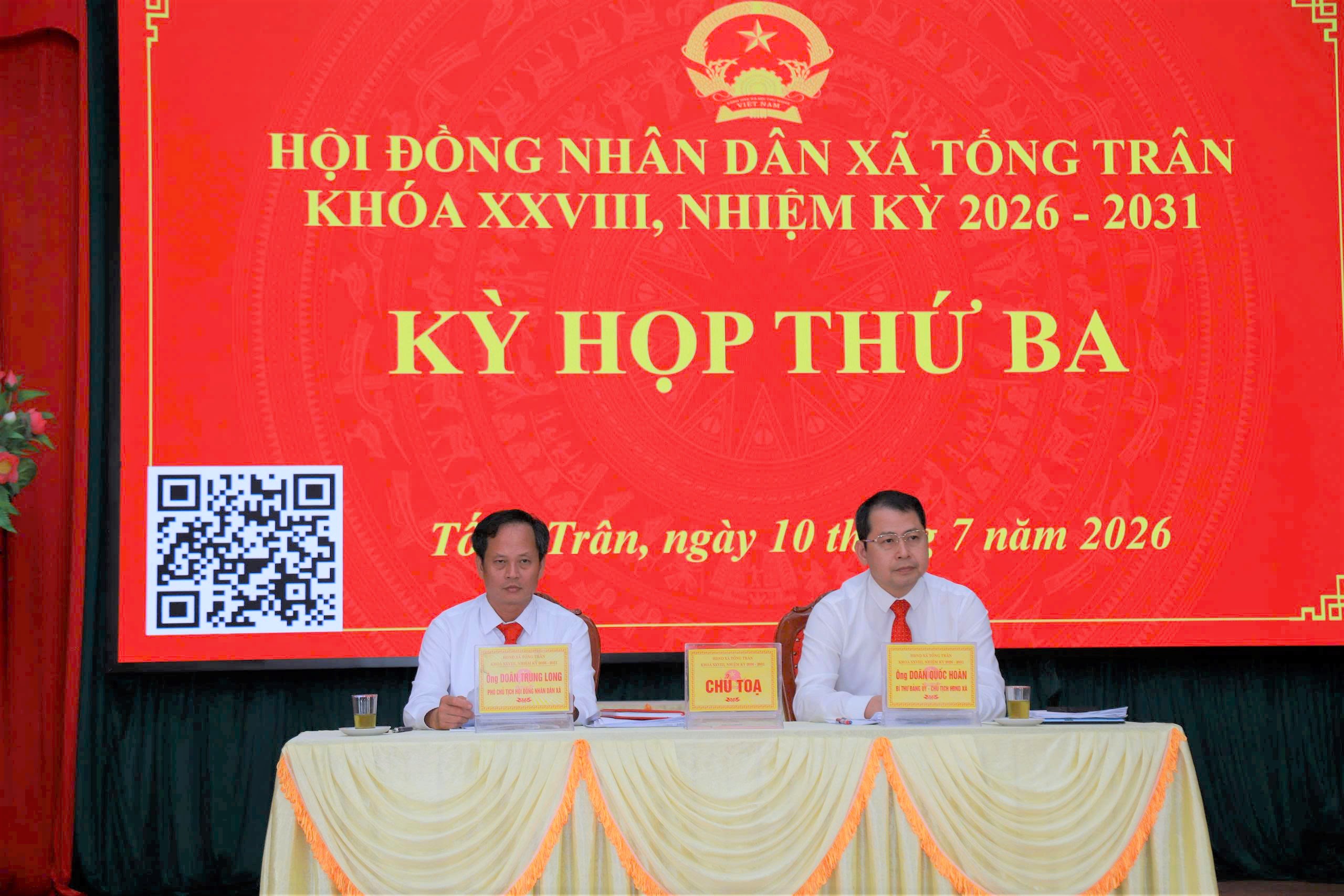 HĐND xã Tống Trân tổ chức thành công Kỳ họp thường lệ giữa năm 2026 (Kỳ họp thứ Ba), khóa XXVIII, nhiệm kỳ 2026 – 2031