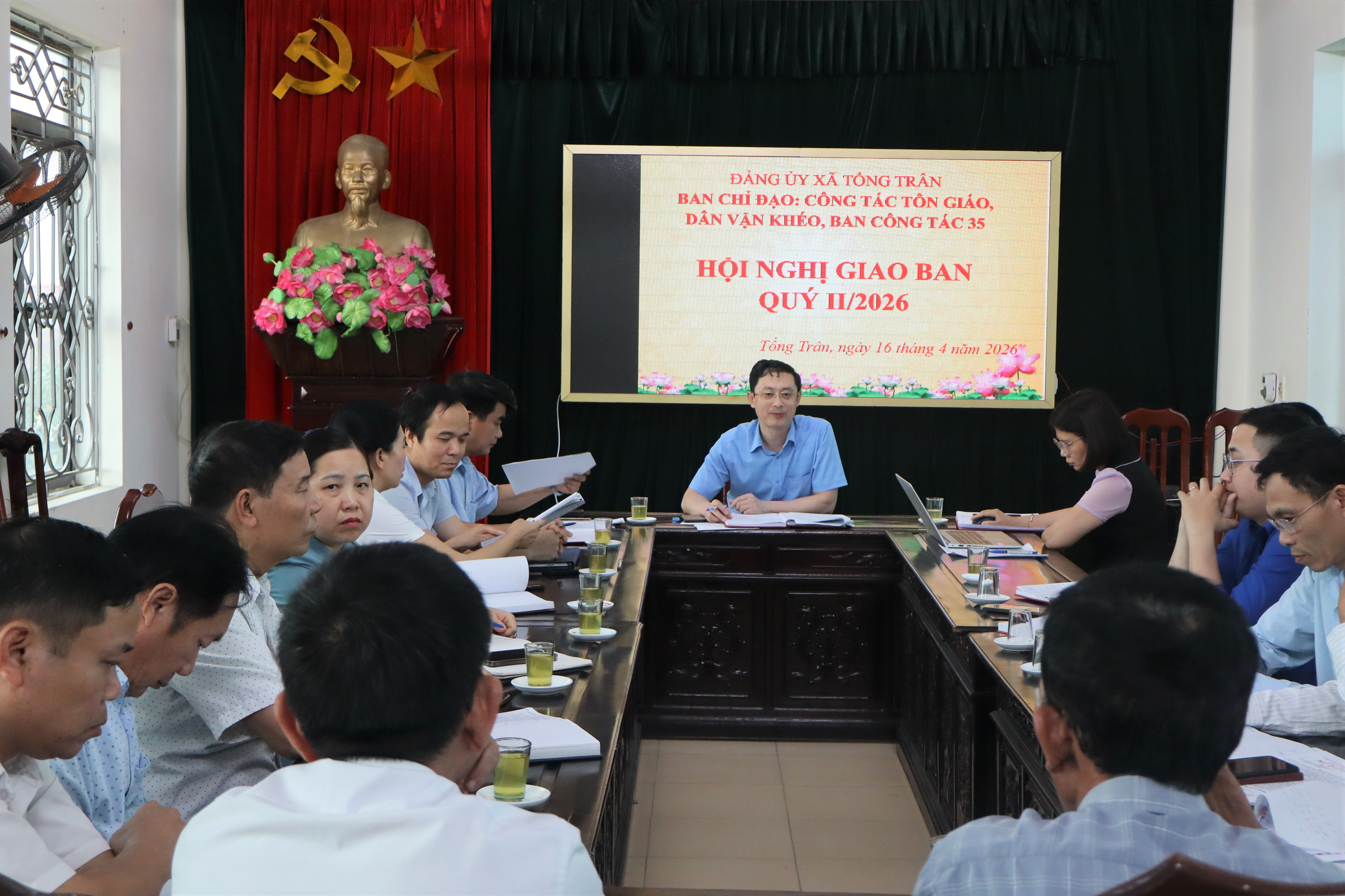 Thường trực các Ban Chỉ đạo, ban công tác xã Tống Trân triển khai nhiệm vụ công tác 35, tôn giáo và “Dân vận khéo” Quý II năm 2026