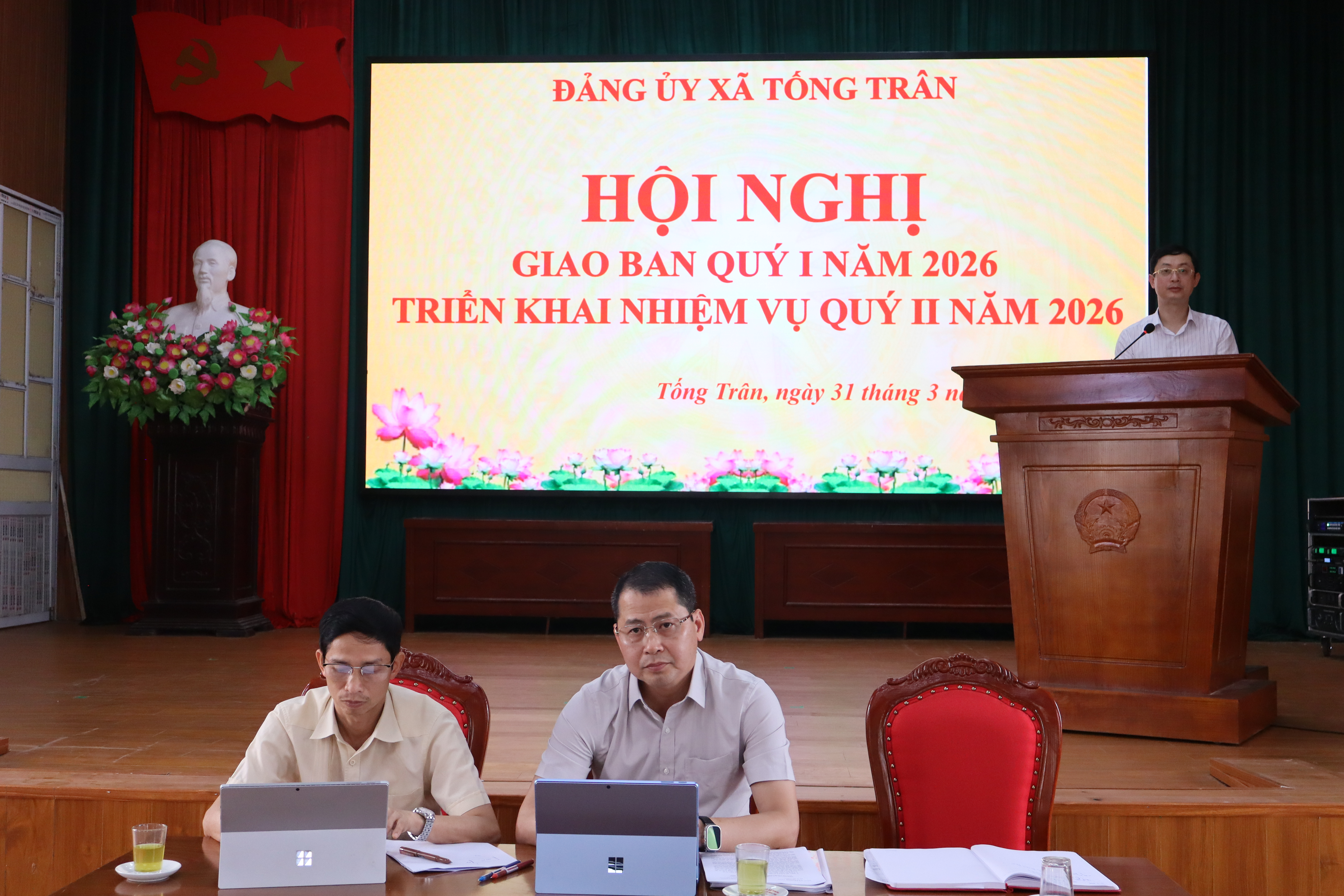Đảng ủy xã Tống Trân tổ chức Hội nghị giao ban quý I, triển khai nhiệm vụ trọng tâm quý II năm 2026