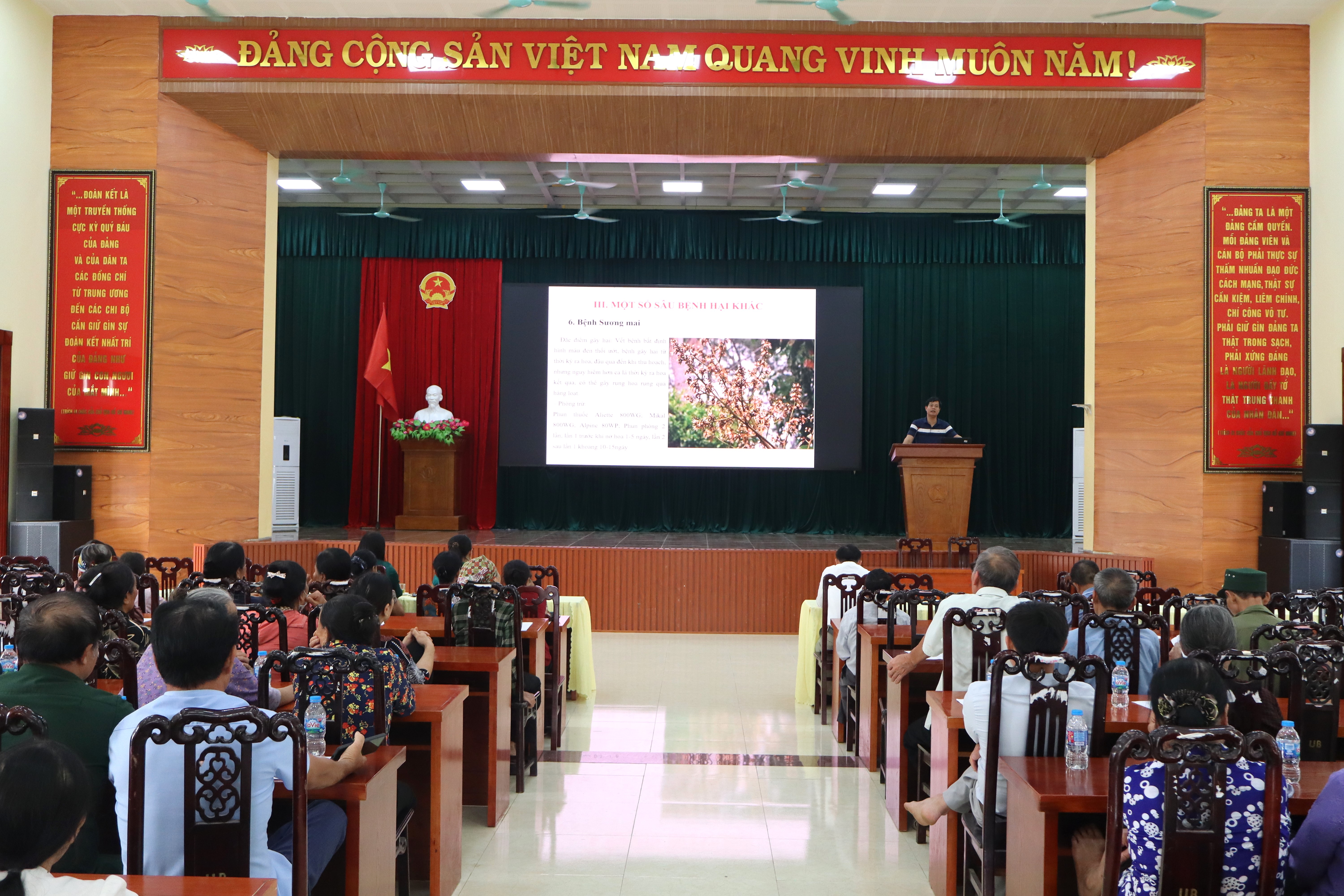 Xã Tống Trân tổ chức tập huấn kỹ thuật thâm canh nhãn, vải cho hội viên nông dân