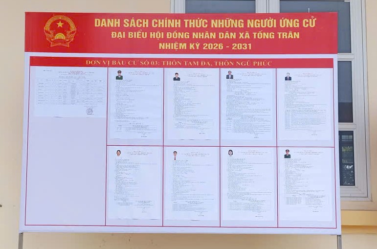 Xã Tống Trân hoàn thành niêm yết danh sách người ứng cử, sẵn sàng cho ngày bầu cử 15/3